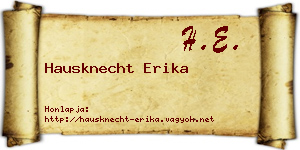 Hausknecht Erika névjegykártya
